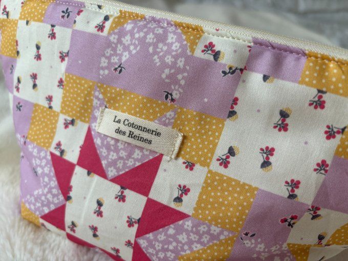 Trousse Sybille - Patchwork/ Ecru