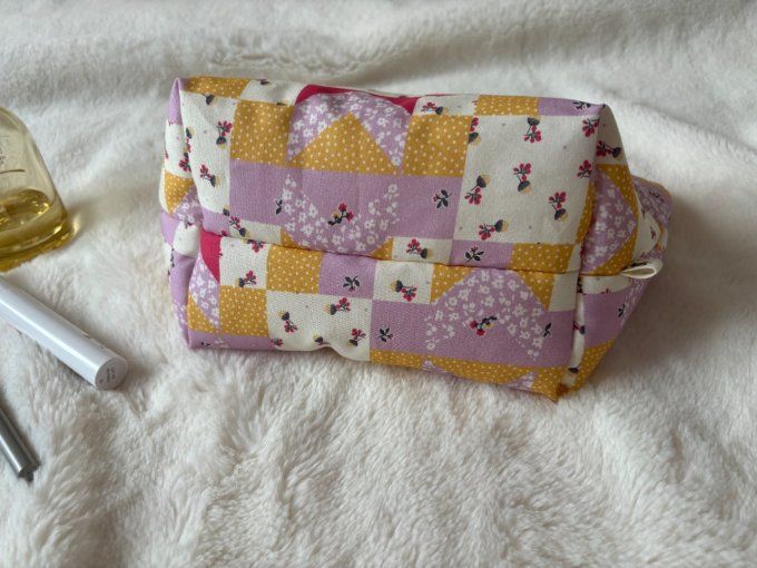 Trousse Sybille - Patchwork/ Ecru