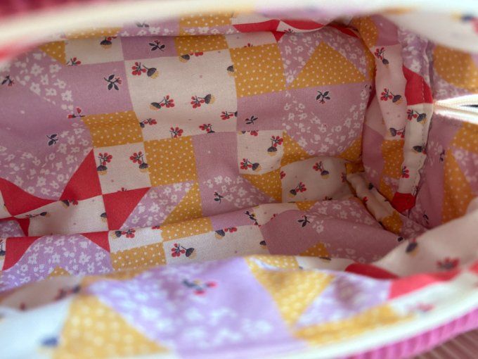 Trousse de toilette Eugénie - Douceur rose/ Patchwork 