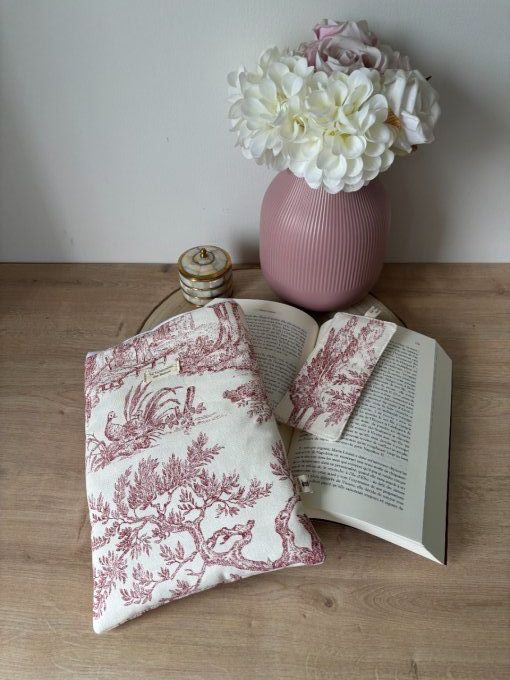 Housse Livre BROCHE - BULLET JOURNAL Elisabeth - Toile de Jouy - Différentes variétés au choix