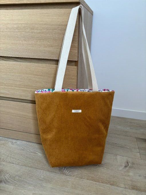 Tote bag Aliénor - Douceur d'ocre/ Bain de fleurs 