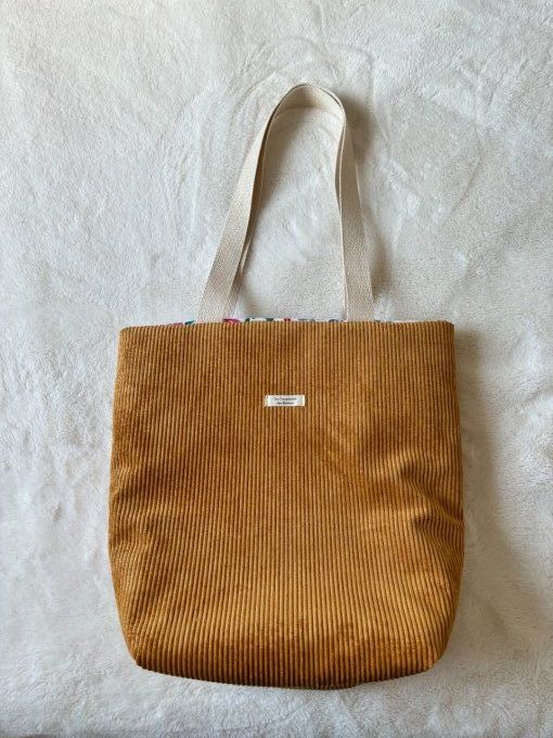 Tote bag Aliénor - Douceur d'ocre/ Bain de fleurs 