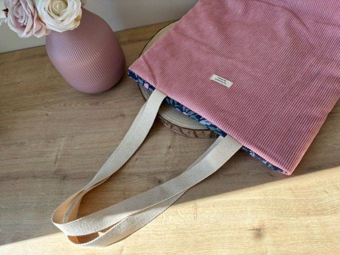 Tote bag Aliénor - Douceur rose poudre/ Glycine