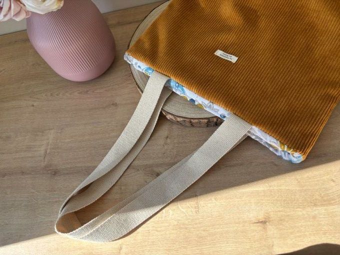 Tote bag Aliénor - Douceur d'ocre/ Azura