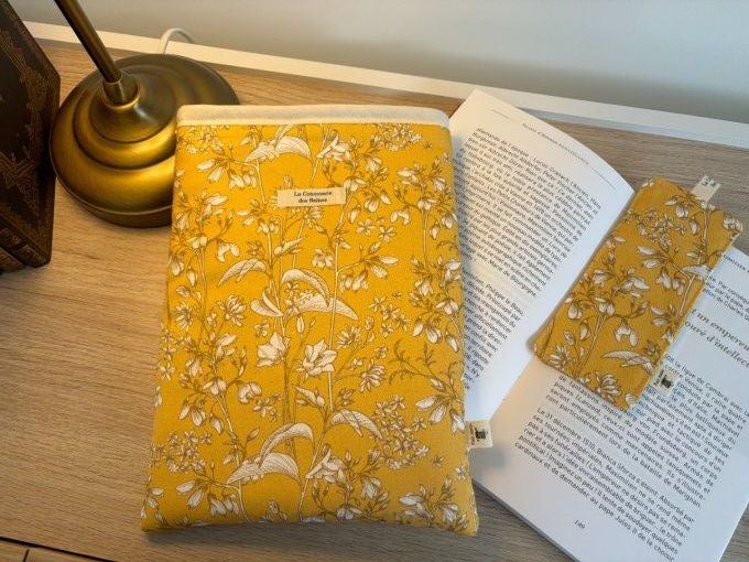 Housse Livre/Bujo Elisabeth - Fleurs d'or 